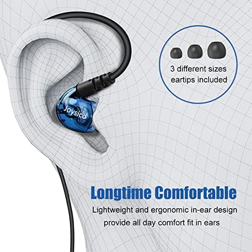 Wired Single Earbud with Mic – Mono Headphone for Active Lifestyles, Enhanced Over-Ear Hook Design for Secure Fit, Ideal for Driving, Running & Cycling, Includes Protective Case for Convenience and Clarity with Cell Phones & Laptops