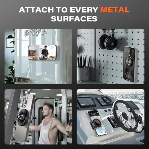 Premium A2 C All-Metal Magnetic Phone Holder for Mag Safe – Ultimate Gym Companion for i Phone 12-16, Featuring Dual Magnet Technology, Portable Design, and Stylish Durability – Perfect Workout Essential Gift for Fitness Enthusiasts