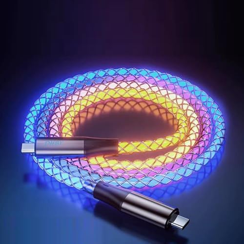 RGB USB A to Type C Fast Charging Cable Phone Charger High Data Speed Light Up Colourful RGB Current Flowing for All USB C Device-USB A to C RGB 39 Inche – Enhanced Compatibility and Speed