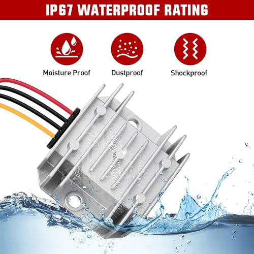 Nilight 48 V to 12 V Waterproof DC Voltage Converter – High-Efficiency 240 W Regulator for Golf Carts & Electric Scooters – Reliable Step-Down Power Supply with Overcurrent Protection and Easy Installation for Enhanced Energy Performance