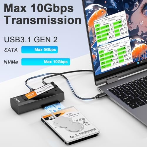 MAIWO M.2 NVMe to 2.5” & 3.5” Standalone Clone Enclosure – High-Speed USB-C Duplicator for Effortless SSD & HDD Cloning Without a PC – Portable Data Backup Solution with 10 Gbps Transfer Speeds and Enhanced Compatibility
