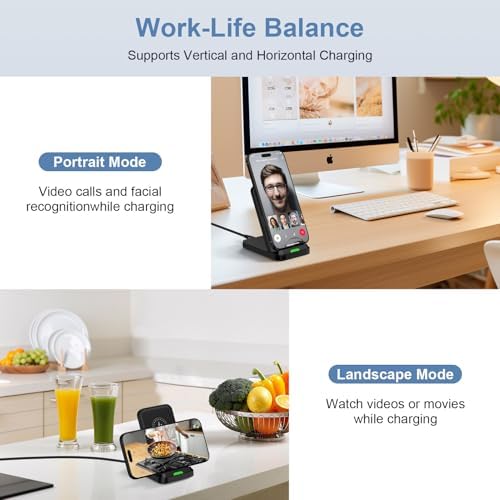 Ultra-Fast Wireless Charging Pad Stand for Motorola Edge 2024 & Samsung Galaxy Z Series – 15 W Desk Charger with Enhanced Compatibility & Ergonomic Design for Effortless Viewing and Safe Power Delivery