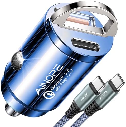 AINOPE 90 W Ultra-Fast Compact Car Charger with Dual USB-C Ports – Innovative Invisible Design for Seamless Integration in Vehicles, Perfect for Samsung Galaxy S25/S24 Ultra Plus & i Phone 16/15/14/13/12 Pro Max – Enhance Your Charging Experience on the Go