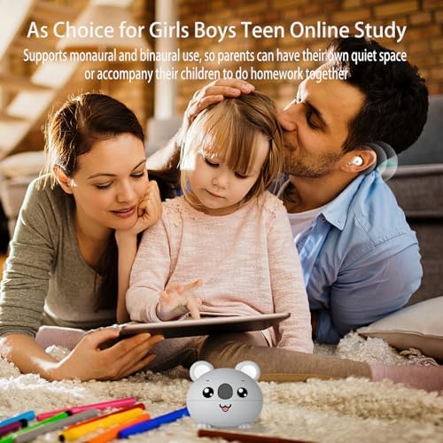 Penguins Kids Bluetooth Headphones – Safe 85 d B Volume Limited Earbuds with 30-Hour Playtime, Waterproof Touch Control for Small Ears – Ideal for School, Travel, and Home Use with Superior Device Compatibility and Child-Friendly Design