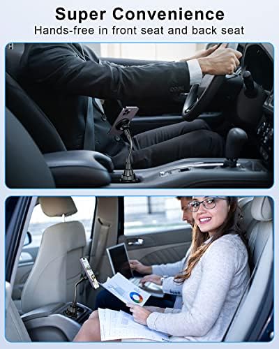 Revolutionize Your Driving Routine with the SUPERONE Mag Safe Car Cup Holder Phone Mount – Featuring 20 Ultra-Strong Magnets and an Adjustable Gooseneck for Ultimate Compatibility with i Phone 16, 15, 14, 13, 12 Series and All Smartphones – Experience Enhanced Stability, Easy Installation, and Hands-Free Navigation for a Safer Journey