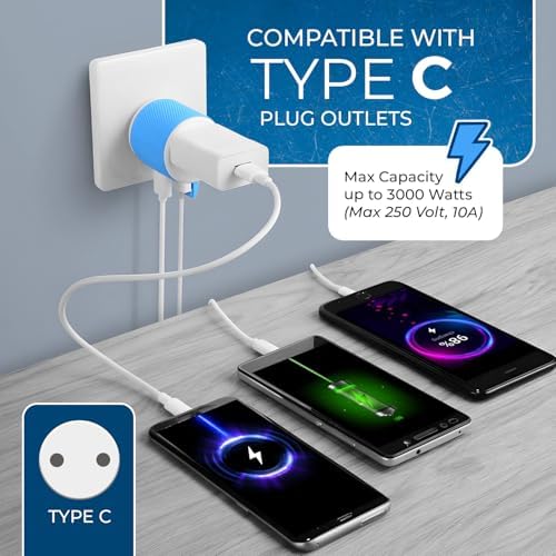 OREI Switzerland Travel Plug Adapter with Dual USB Ports – Ultimate Type J Charging Solution for USA Devices – Fast, Efficient Power for i Phones, Laptops, Tablets & More – Essential Travel Accessory for Hassle-Free Connectivity