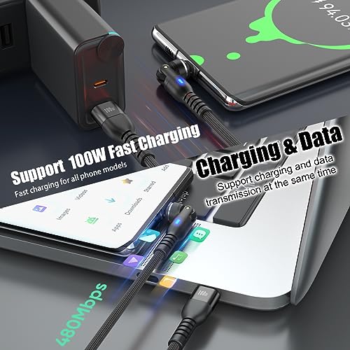 Revolutionize Your Charging with the USB C to C Charge Cable Featuring a Magnetic Adapter – 100 W PD Fast Charging and 480 Mbps Data Transfer with 180° & 360° Rotating Design – Versatile 3.3 FT & 6 FT Lengths in Sleek Black for Enhanced Device Compatibility and Effortless Plugging
