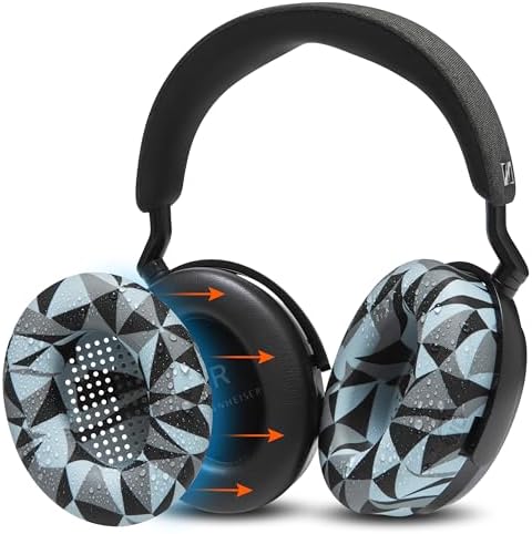 Transform Your Sennheiser Momentum 4 with WC Sweat Z Earpad Covers – Stylish Black Camo Protection for Active Lifestyles – Sweatproof, Washable Silicone Ear Pads for Ultimate Comfort and Enhanced Longevity