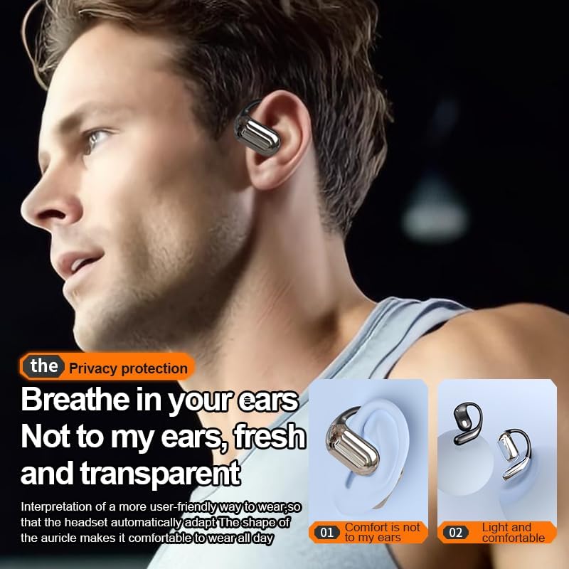 Open Ear True Wireless Sports Earbuds with Bluetooth 5.4 – Advanced Waterproof Headphones for Active Lifestyles Featuring 10 Hours Playtime, 80 Hours Standby, Secure Ear Hooks, Built-in Mic, and LED Display Charging Case for Effortless Battery Management and Enhanced Fitness Performance