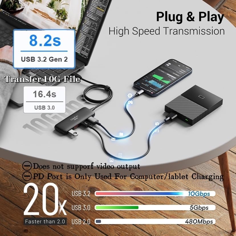 Revolutionize Your Connectivity with the Qeefun 4-Port USB 3.0 Hub – High-Speed 5 Gbps Data Transfer, Individual LED Power Switches, and 2 ft Extension Cable for Ultimate Flexibility – Perfect USB Splitter for Laptops, PCs, i Macs, and More! Enhance Your Workspace Efficiency and Control Multiple Devices Effortlessly!