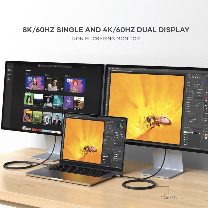 Satechi USB C to USB C 4.0 Pro Cable – 240 W Power Delivery, 8 K @ 60 Hz & 4 K @ 120 Hz Support, 40 Gbps High-Speed Data Transfer, USB-IF Certified for Ultimate Performance, 4 ft Length for Versatile Use – Ideal for Gamers & Professionals