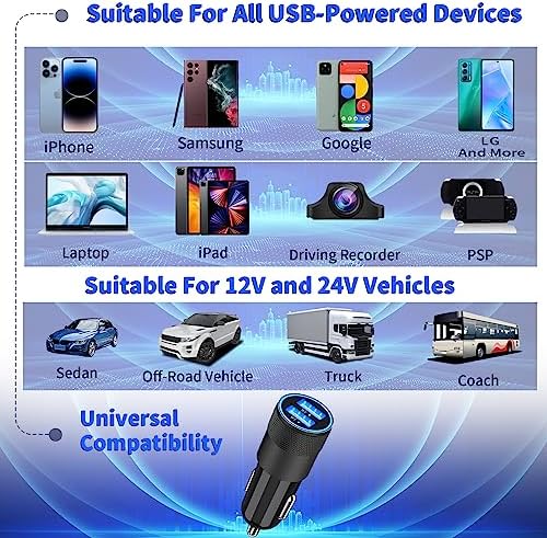 Braveridge 66 W Dual Port USB-C Car Charger for i Phone 16 – MFi Certified Fast Charging with Type-C Braided Cable – Enhanced Compatibility for i Phone 16/16 Pro Max/15/15 Pro/i Pad – Ideal for Road Trips and On-the-Go Power Solutions