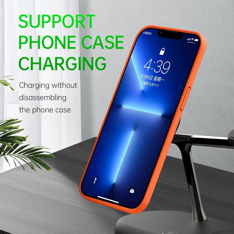 3-in-1 Wireless Charging Station for i Phone 16/15/14/13/12, Air Pods & Samsung Galaxy Watch – Fast Charge, Integrated Night Light & Sleek Design for Ultimate Convenience and Organization