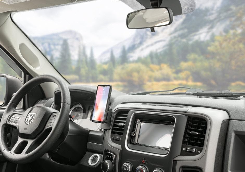 Scosche PC855158 Pro Clip Center Dash Mount for 2013-2018 Dodge Ram Trucks – Effortless Smartphone Access with Enhanced Safety Features and Easy Installation for a Streamlined Driving Experience