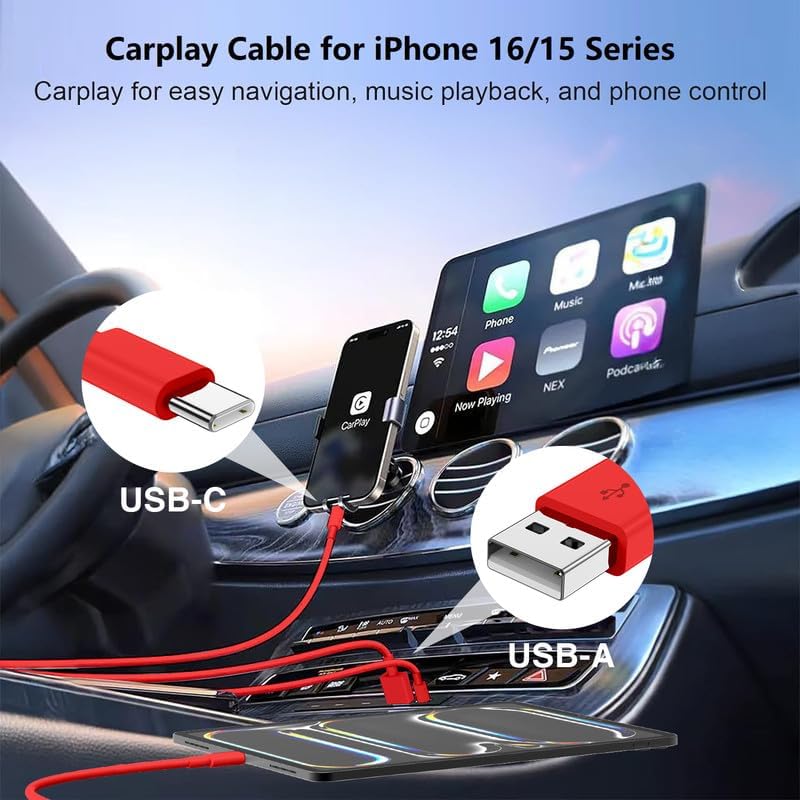 High-Power USB C Car Charger for i Phone 16 & 15 Series – 40 W Dual Port Fast Charging Adapter with 3 FT USB-C to C & A to C Cables – Versatile Compatibility for i Pad, Samsung, and More – Compact Design for On-the-Go Convenience and Enhanced Safety Features