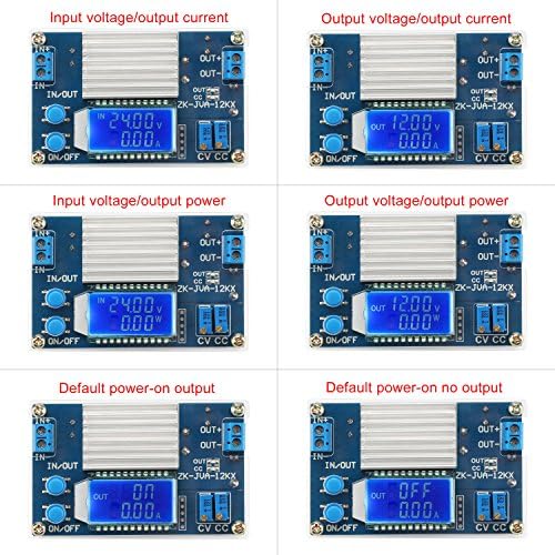 DROK Ultra-Adjustable DC Buck Converter – Precision Power Supply with 1.2 V-32 V Output and 12 A Capacity, Ideal for Solar Energy Systems, RV Applications, and Golf Cart Energy Management – LCD Display for Real-Time Voltage Monitoring and Dual Mode Operation