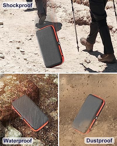 CONXWAN 27000 m Ah Solar Power Bank – High-Capacity USB C Charger with Triple USB Outputs and 4 Foldable Solar Panels for Ultimate Outdoor Charging Efficiency – Eco-Friendly Portable Battery Pack Compatible with Most Smartphones and Devices