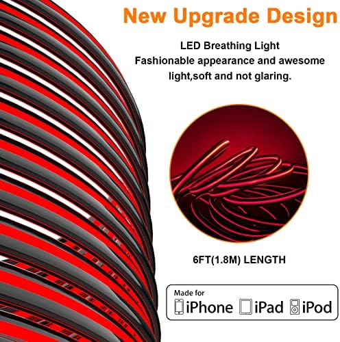 Illuminate Your Charging Experience: MFi Certified 6 ft LED Light Up Lightning Cable for i Phone 14/13/12/11/11 Pro/Max/XS/XR/X/6/7/8 – Fast Charging & High-Speed Data Sync in Vibrant Purple – Optimal Durability & Enhanced Compatibility for Effortless Connectivity