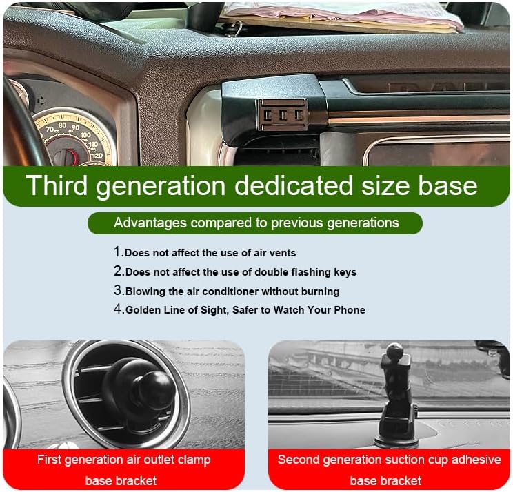 Car Phone Holder for Dodge Ram 1500 2500 3500 Auto Accessories [Only for 2019-2025 Ram 1500 2500 3500 12-in Screen] [X No Fit 5-in & 8.4-in Screen X] [Please verify if your screen size is appropriate] – Enhanced Compatibility and Speed