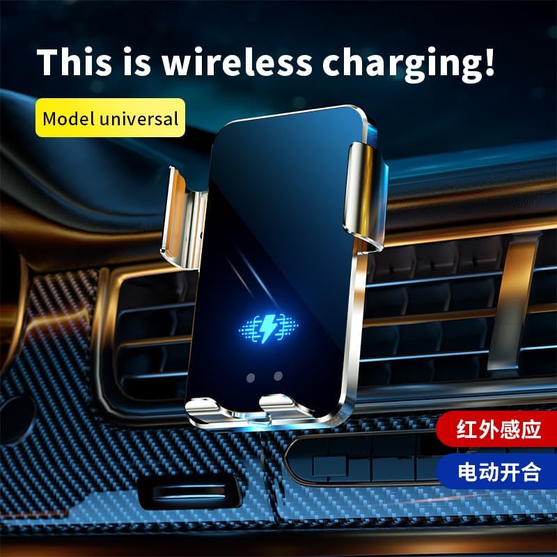 15 W Fast Wireless Car Charger Mount with Auto Clamping – Smart Charging Solution for i Phone 16/15/14/13/12 Pro Max & Samsung Galaxy S24/S23/S22 – Versatile 2-in-1 Design for Safe Driving & Convenient Navigation – Adjustable Viewing Angle – Qi-Compatible for Optimal Performance – Ideal for Any Phone Case Under 6 mm Thickness – Built-in Battery for Wireless Operation Up to 500 Uses – Tangle-Free Experience for Effortless Connectivity and Safety on the Road