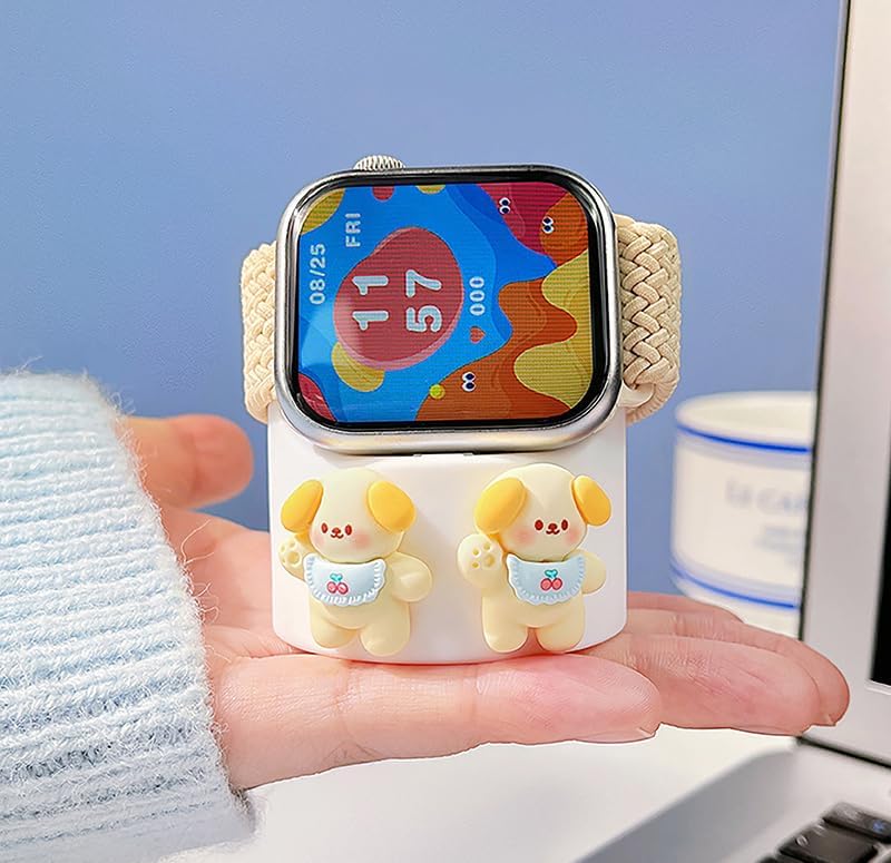 Stylish Cartoon Silicone Apple Watch Charging Dock – Enhanced Nightstand Compatibility for All Series Ultra/8/SE2/7/6/5/4/3/2/1 – Fast-Charging Solution with Tidy Cable Management for Personalized Décor and Elevated Viewing Experience