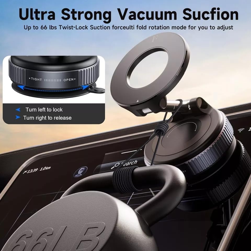 Elevate Your Hands-Free Experience with the Ultra-Strong Magnetic Phone Holder – 360° Adjustable & Foldable Design for Seamless Use in Cars, Gyms, and Beyond – Compatible with i Phone & Android Devices (Sleek Black) – Dependable Stability and Style for Active Lifestyles