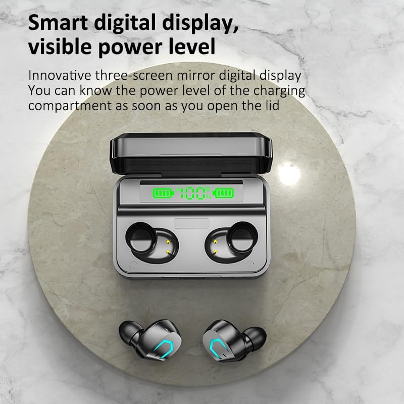 Premium IPX7 Waterproof Bluetooth 5.2 Wireless Earbuds with Touch Control – Advanced Noise-Canceling Headphones for Active Lifestyles, Digital Battery Display for Seamless Connectivity and Comfort during Sports and Work