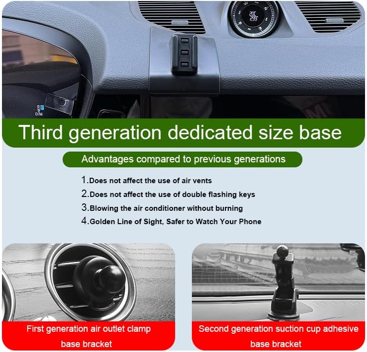 Car Phone Holder for Porsche Cayenne Auto Accessories [Only for 2024-2025 Cayenne/Cayenne Coupe] [Auto Lock Hands Free Cell Phone Mount Car fits for iPhone & All Smartphones] – Enhanced Compatibility and Speed