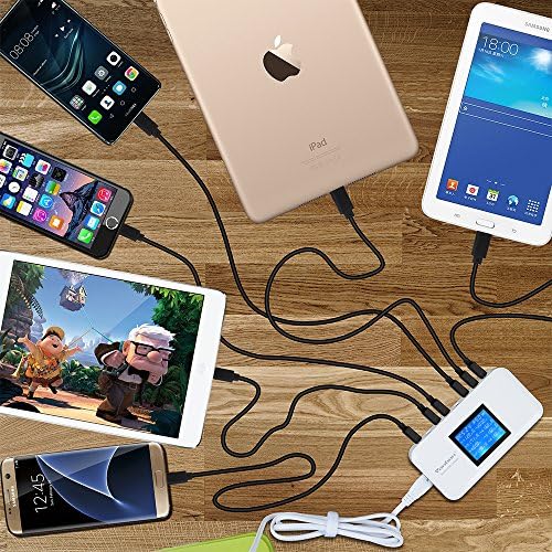 60 W High-Speed 8-Port USB Charging Hub with LCD Display – Efficient Multi-Device Charging Station for Smartphones, Tablets, and More – Compact Design for Home or Office Use