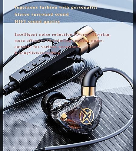 FEDAI KT-02 Wired Headphones – Premium Noise Cancelling Earphones with 3-Meter Cable for Optimal Comfort and HD Audio Experience – Perfect for Live Singing, Recording, and Streaming in Bold Red – Tailored for Creators and Audiophiles Seeking Exceptional Sound Clarity and Ergonomic Design