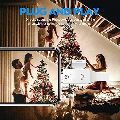 Revolutionize Your Data Management with the 128 GB JSL JDTDC MFi Certified i Phone Photo Stick – Versatile 3-in-1 USB Flash Drive for i Phone, i Pad, Android & PC with Lightning, USB-C & USB-A Connections – High-Speed, Compact Memory Solution for Effortless Backup and Seamless File Transfer