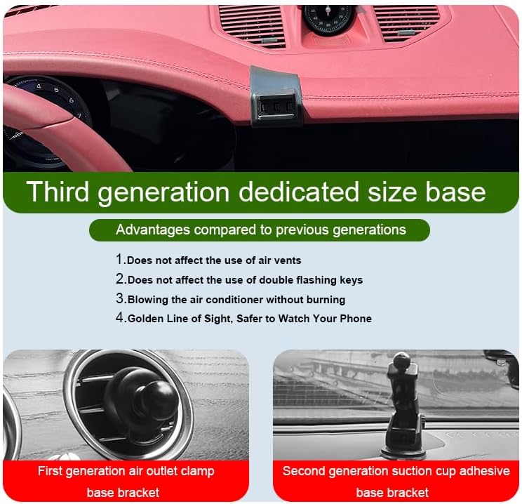 Car Phone Holder for Porsche 911 Auto Accessories [Only for 2020-2025 Porsche 911] [Auto Lock Hands Free Cell Phone Mount Car fits for iPhone & All Smartphones] – Enhanced Compatibility and Speed