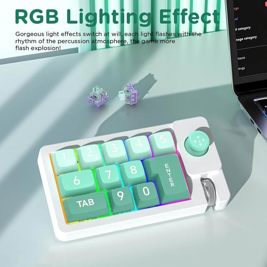 Compact Wired Mechanical Gaming Keyboard with Joystick – Hot-Swappable Keys, RGB Backlit Design for Office & Gaming, Enhanced Control & Customization by JOMAA – Perfect Blend of Performance and Style