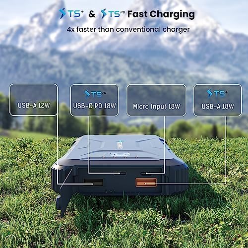 Ultimate 20000 m Ah Rugged Waterproof Power Bank with Built-in Flashlight – Heavy-Duty 18 W USB-C Portable Charger for Outdoor Adventures, Camping, and Hiking | Compatible with i Phone 16, 15, 14, 13, 12, 11, i Pad, Samsung Galaxy S25, S24, S23, S22, S21 | Fast Charging, Durable Design for Uninterrupted Connectivity