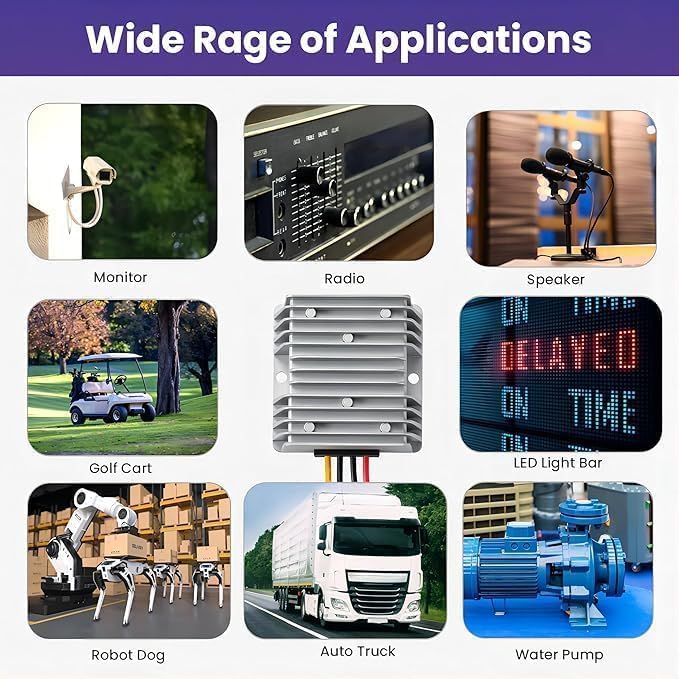 High-Efficiency Waterproof DC/DC Buck Converter: Versatile 20-90 V to 12 V Voltage Regulator for Automotive LED Systems and Heavy-Duty Applications – 20 A Output, 240 W Power Capacity for Reliable Performance in Challenging Environments