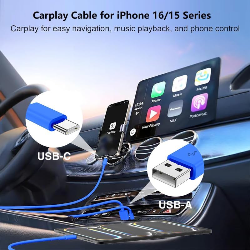 High-Power USB C Car Charger for i Phone 16 & 15 Series – 40 W Dual Port Fast Charging Adapter with 3 FT USB-C to C & A to C Cables – Versatile Compatibility for i Pad, Samsung, and More – Compact Design for On-the-Go Convenience and Enhanced Safety Features