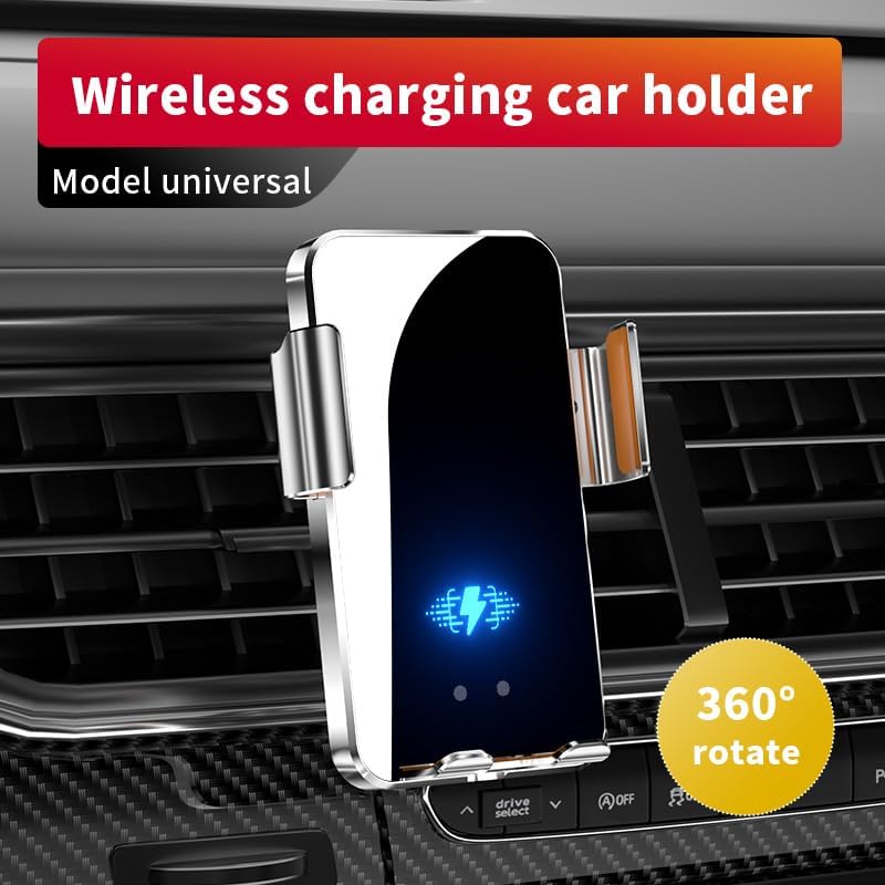 15 W Fast Wireless Car Charger Mount with Auto Clamping – Smart Charging Solution for i Phone 16/15/14/13/12 Pro Max & Samsung Galaxy S24/S23/S22 – Versatile 2-in-1 Design for Safe Driving & Convenient Navigation – Adjustable Viewing Angle – Qi-Compatible for Optimal Performance – Ideal for Any Phone Case Under 6 mm Thickness – Built-in Battery for Wireless Operation Up to 500 Uses – Tangle-Free Experience for Effortless Connectivity and Safety on the Road