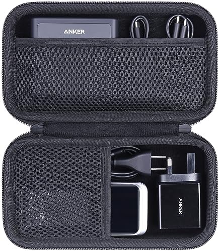 Khanka Premium Hard Travel Case for Anker 100 W Charging Base & Anker Prime 20,000/27,650 m Ah Power Banks – Shockproof Storage Solution with Interior Accessory Pocket for Ultimate Portability and Protection