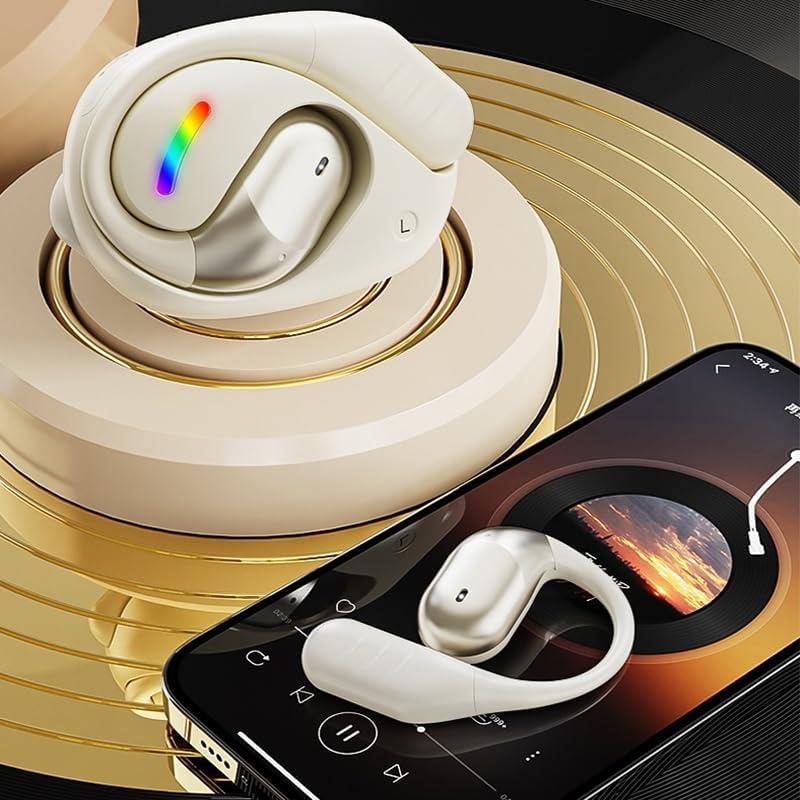 Transform Your Workout with Tsnapoo Wireless Open Ear Sports Earbuds – Cutting-Edge Bluetooth 5.4 for Effortless Connectivity – Premium Hi-Fi Audio for Crystal-Clear Calls – Ergonomic Over-Ear Hooks and Neck Sling for Secure Comfort – Waterproof Design Perfect for Intense Gym Sessions, Running, and Outdoor Activities – Lightweight and Durable for Active Lifestyles – Stay Aware and Engaged with Open-Ear Innovation – Elevate Your Audio Experience and Embrace Every Fitness Challenge!