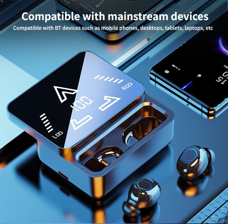 Revolutionize Your Workout with Advanced Bluetooth 5.4 Sports Earbuds – Exceptional Audio Clarity, Extended Battery Life, Real-Time Digital Display, and Robust Sweat-Proof Design for Unmatched Performance During Intense Training Sessions (Black) – Elevate Your Active Lifestyle with Ultimate Comfort and Reliability