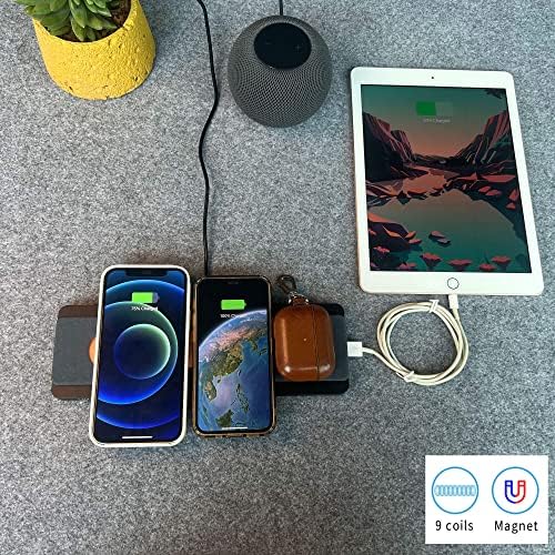 9-Coil Aluminum Alloy Fast Wireless Charger Pad (X9-Suede) – Premium Quality, Enhanced Efficiency for Qi-Compatible Devices