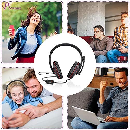 Picozon Ultimate USB Gaming Headset – Featherweight Over-Ear Design with Superior Noise-Cancelling Mic for PS4 & PS5 – Immerse Yourself in High-Fidelity Sound and Unmatched Comfort for Extended Play Sessions Across Multiple Devices