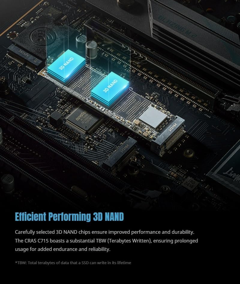 Unleash Lightning-Fast Performance with KLEVV CRAS C910 1 TB NVMe SSD – M.2 2280 Internal Drive with Heatsink for Laptops & Desktops – Experience Up to 5000 MB/s Speeds, Ideal for Gamers and Creators – PCIe Gen4 x4 Enhanced Compatibility & Reliability