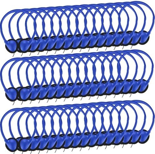 Bulk Classroom Headphones for Kids – Premium 25-Pack Wired On-Ear Headsets with Crystal Clear Sound, 3.5 mm Jack for Seamless Learning | Lightweight, Durable Design for Engaging Educational Experiences