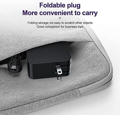 High-Efficiency USB-C 65 W/45 W AC Adapter for Asus Chromebooks & Zenbooks – Versatile Charging Solution with Foldable Plug, 5.9 ft Power Cord, and Universal Compatibility – Ideal for Travel, Business, and School Use – CE/FCC/ROHS Certified with 12-Month Warranty, Enhanced Safety Mechanisms for Optimal Device Protection