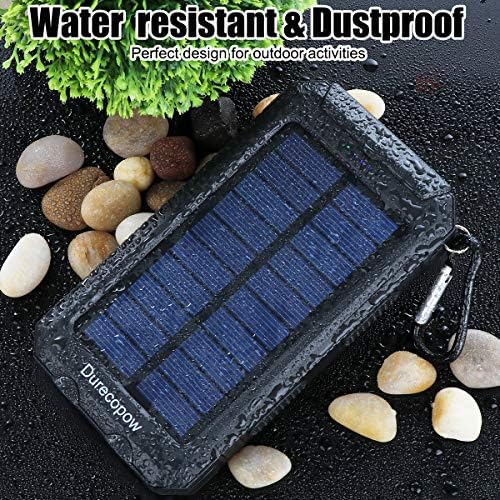 High-Capacity 20,000 m Ah Waterproof Solar Charger Power Bank for Outdoor Adventures – Dual USB-C Fast Charging with Built-in LED Flashlight and Compass (Orange) for Ultimate Portability and Reliability