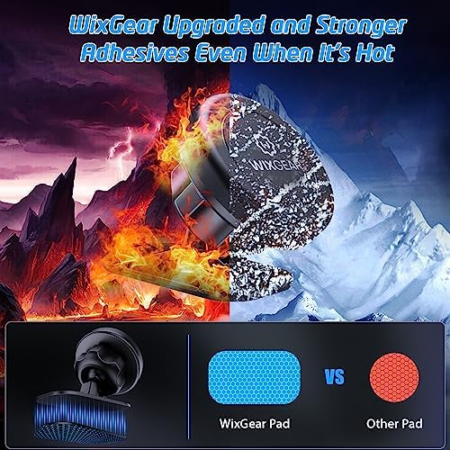 Wix Gear Magnetic Car Mount Duo – Universal Stick-On Dashboard Holder for Phones & Mini Tablets, Featuring Swift-Snap Technology and Robust Magnet for Secure Mounting on Bumpy Roads, Effortless Installation, Ideal Car Accessory for Safe Navigation and Music Control