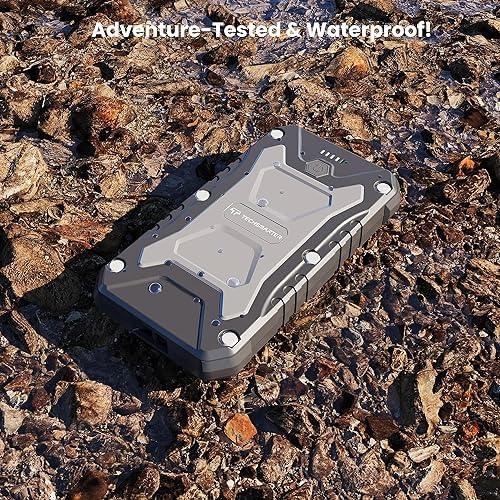 Ultimate 10000 m Ah Rugged & Waterproof Wireless Power Bank – Fast Charging Outdoor Charger for i Phone 16, 15, 14, 13, 12, 11 & Samsung Galaxy S25, S24, S23, S22, S21 – Heavy-Duty Portable Battery for Camping and Extreme Adventures, Reliable Charging On-the-Go