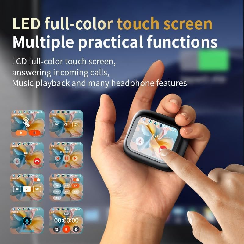 Advanced Multilingual Translation Earbuds with Noise Cancellation – Smart Touch Screen Wireless Bluetooth Headphones for Effortless Communication and Long-lasting Battery Life