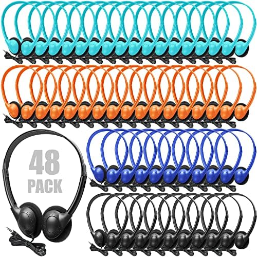 Ultimate Classroom Audio Solution: Frienda 48-Pack Over-Ear Headphones for Students and Adults – Wired Stereo Headset with Universal 3.5 mm Jack – Perfect for Schools, Libraries, and Travel – Noise-Isolating Design for Maximum Concentration and Comfort – Lightweight, Durable, Ideal for Long Listening Sessions